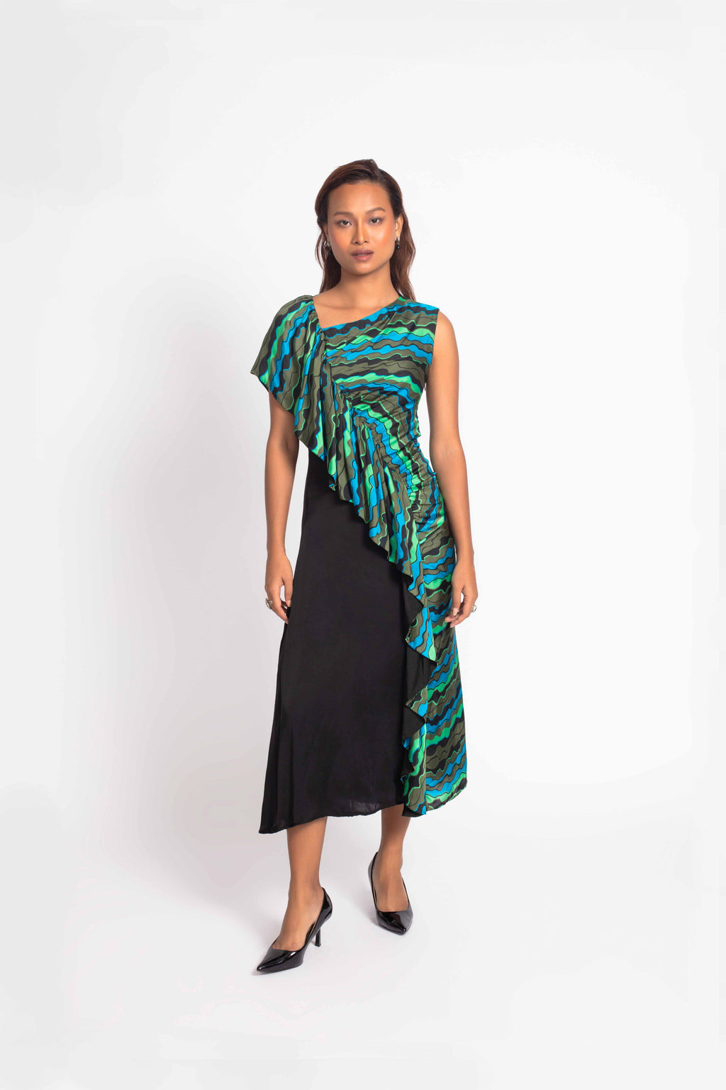 Valencia Ruffle Midi Dress