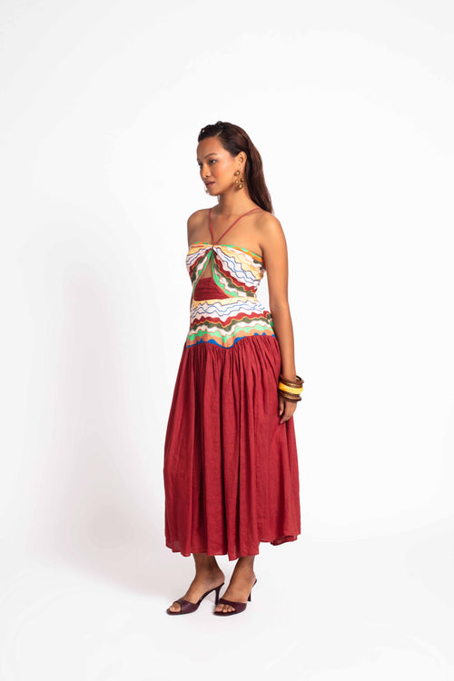 Aria Linen Midi Dress