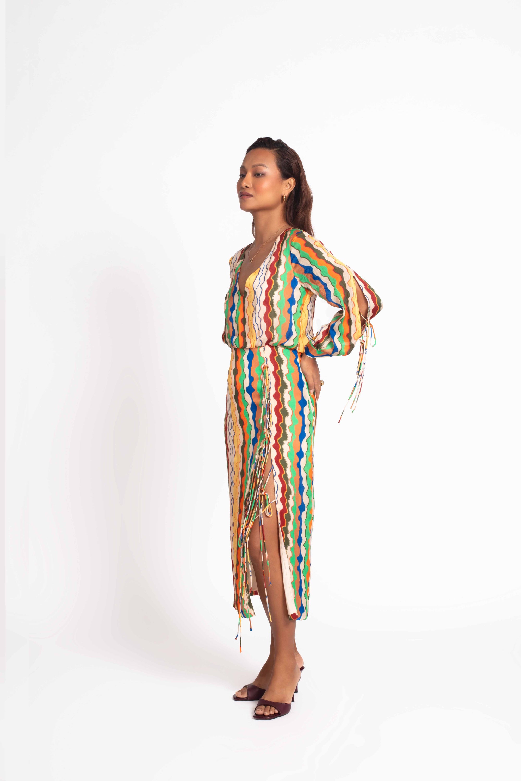 Lori Drawstring Midi Dress