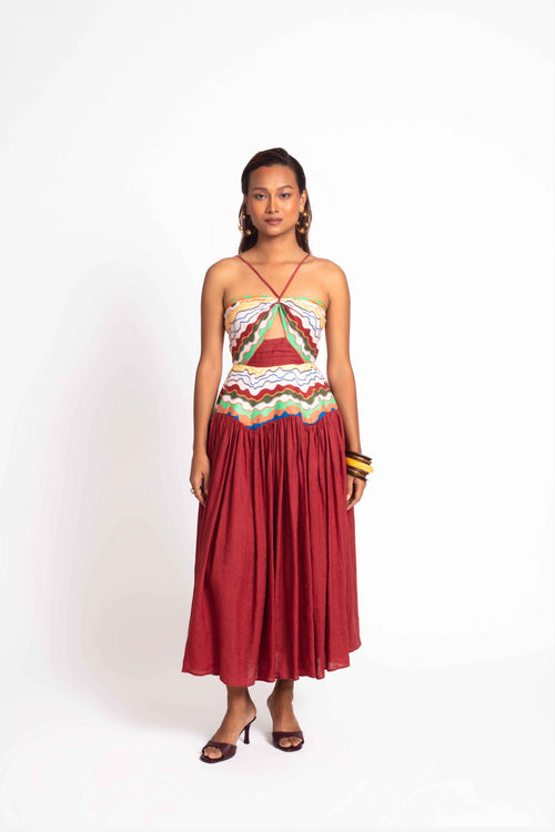 Aria Linen Midi Dress