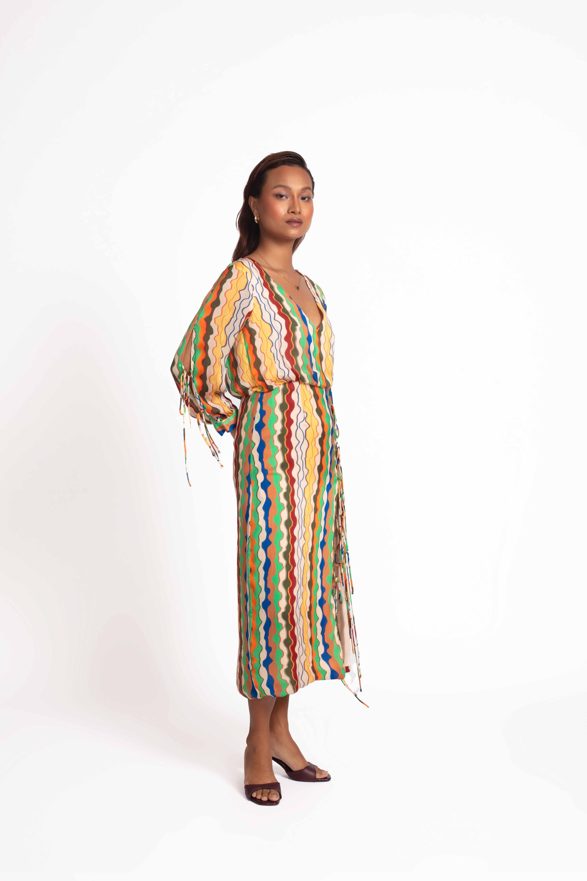 Lori Drawstring Midi Dress