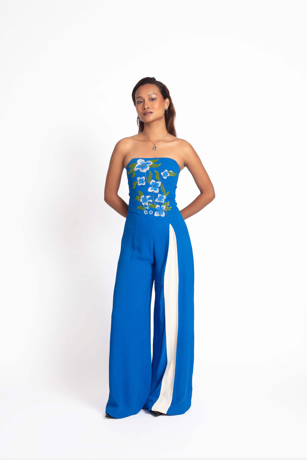 Ivy Embroidered Jumpsuit -  Cobalt blue