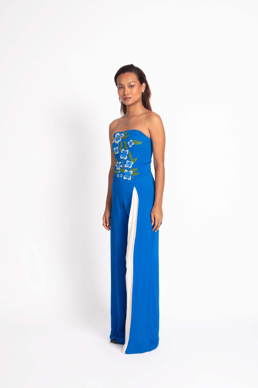 Ivy Embroidered Jumpsuit -  Cobalt blue
