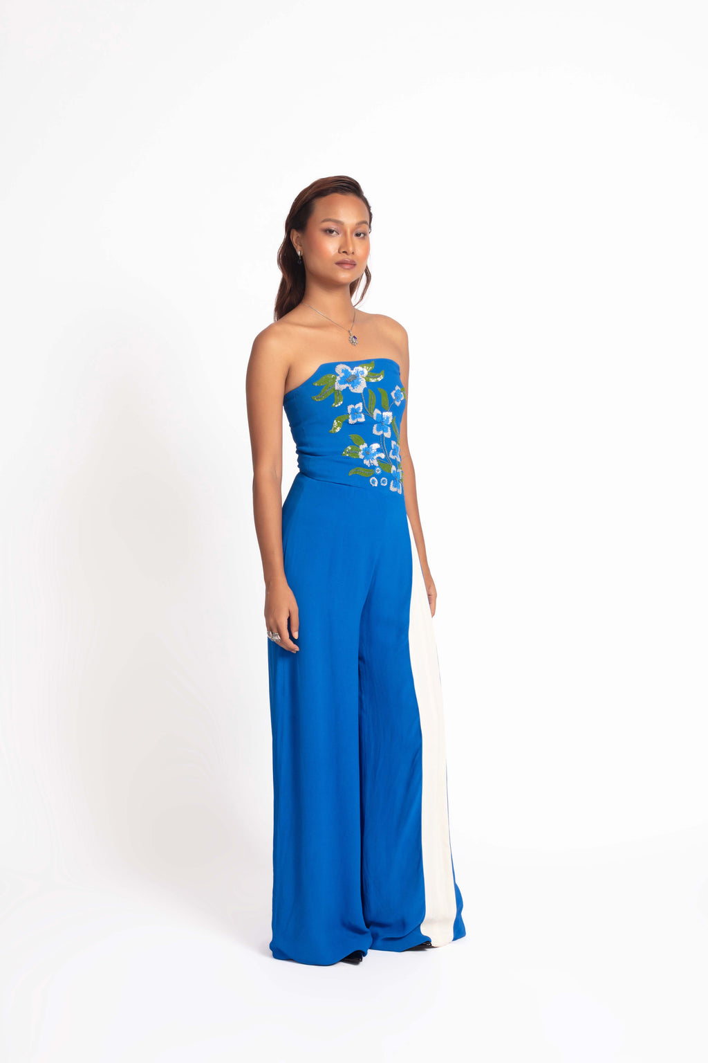 Ivy Embroidered Jumpsuit -  Cobalt blue