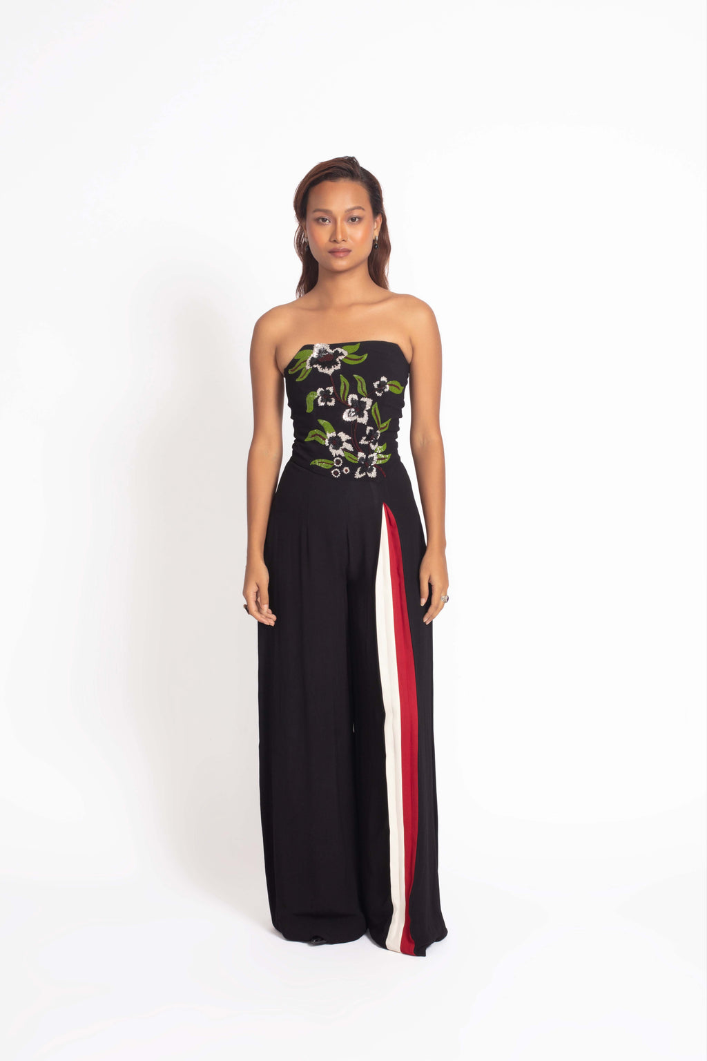 Ivy Embroidered Jumpsuit -  Black
