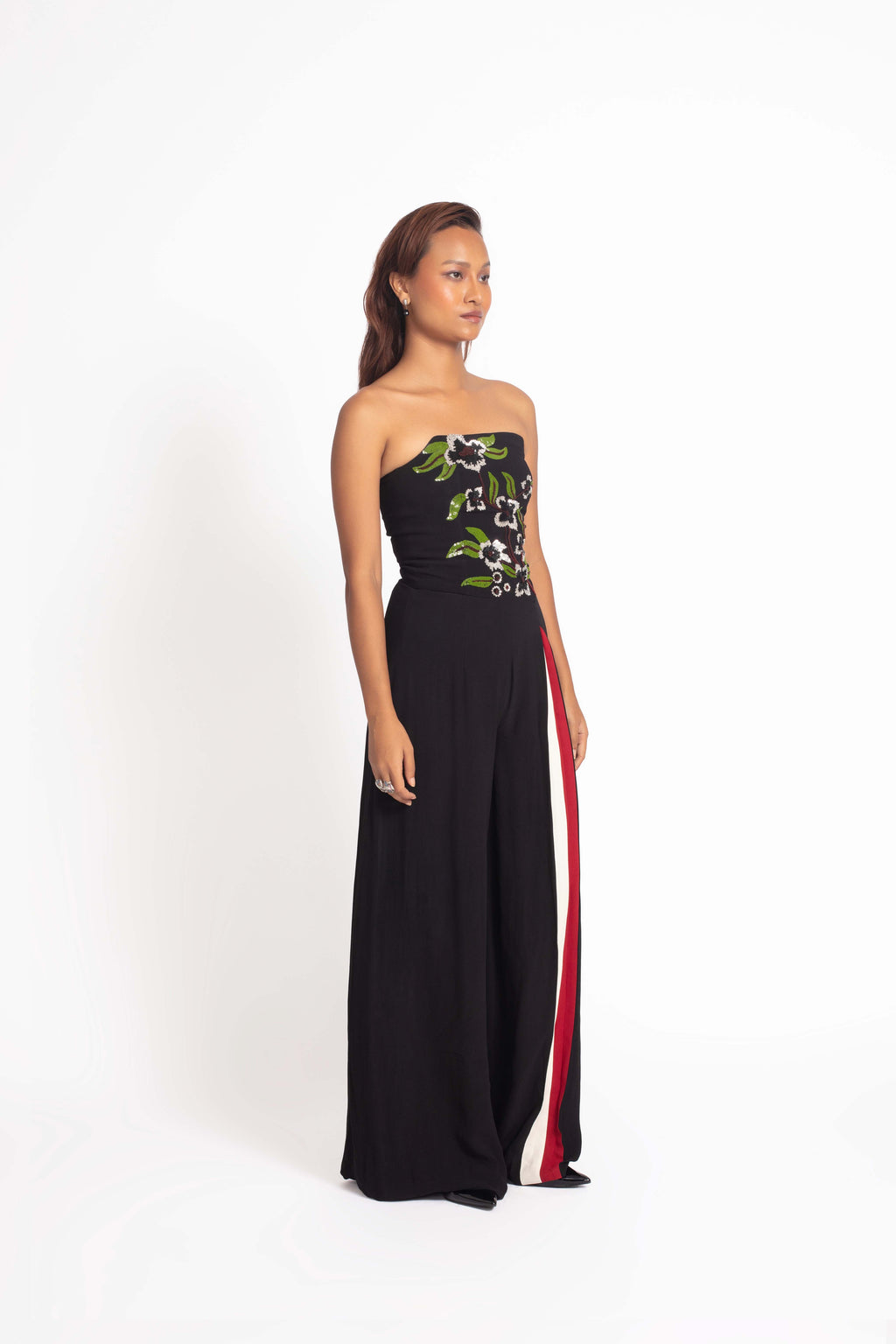 Ivy Embroidered Jumpsuit -  Black