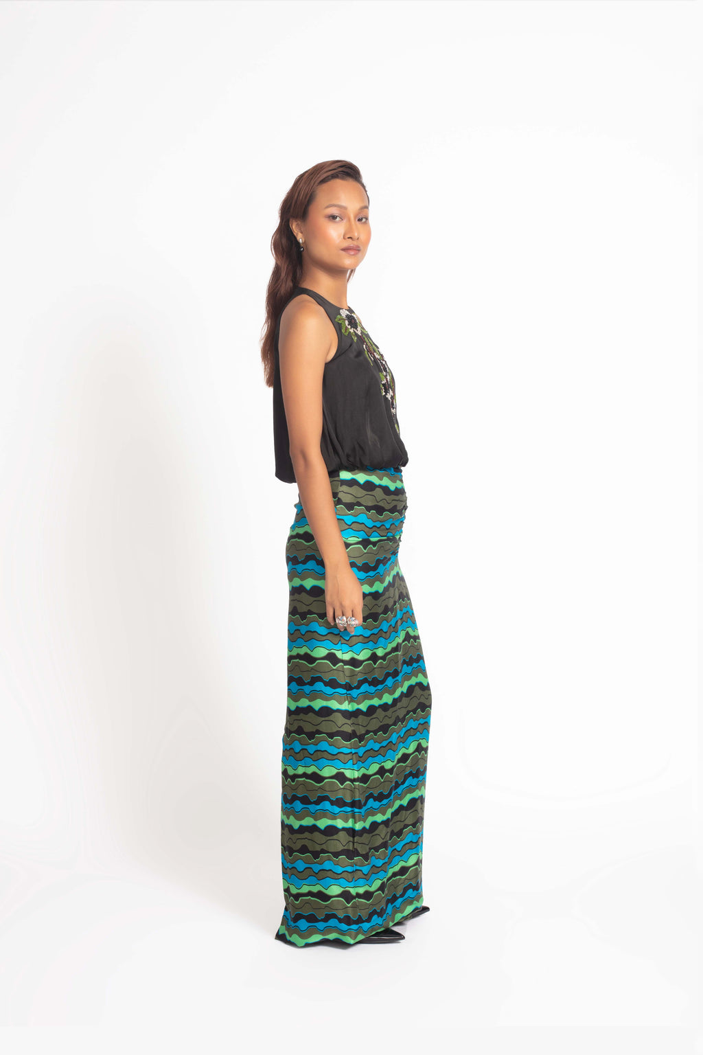 Noa Embroidered Halter Gown
